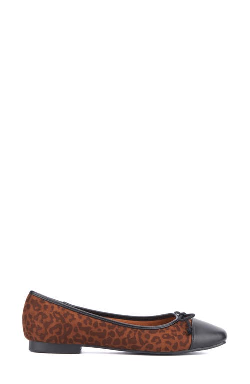 Shop New York And Company Patricia Cap Toe Flat In Leopard