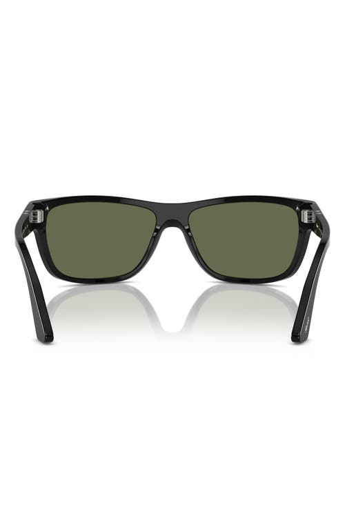 Persol 63mm Oversize Polarized Rectangular Sunglasses In Black
