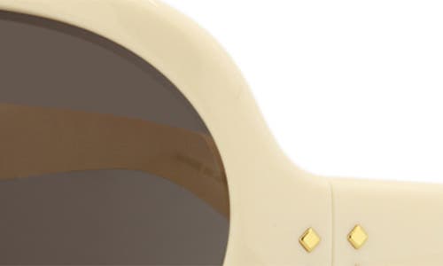 Gucci Novelty 77mm Oversize Shield Sunglasses In White White Brown