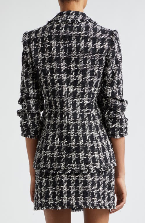 Shop Cinq À Sept Khloe Bouclé Tweed Blazer In Black/ivory