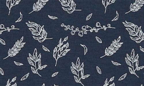 Maniere Manière Kids' Leaves & Branches Stretch Cotton Top & Shorts Set In Denim Blue