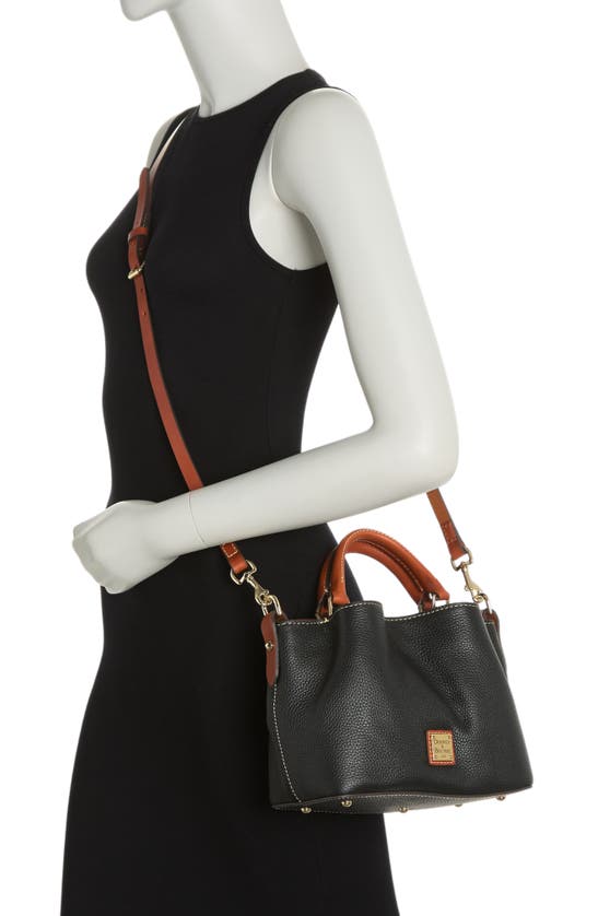 Dooney & Bourke Mini Barlow Convertible Leather Top Handle Bag In Black