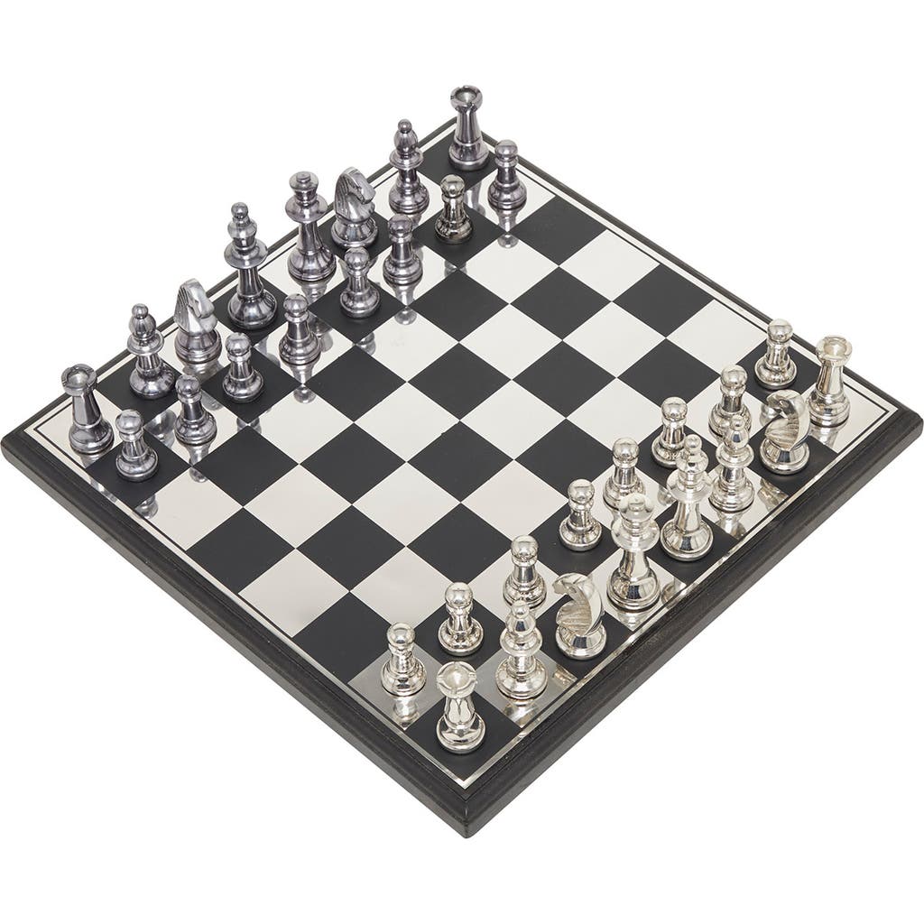 Shop Willow Row Black Aluminum Chess Game Set