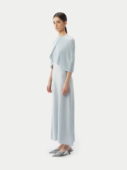 Gobi Mongolian Cashmere Lightweight Silk Cashmere Capelet In Ice Flow