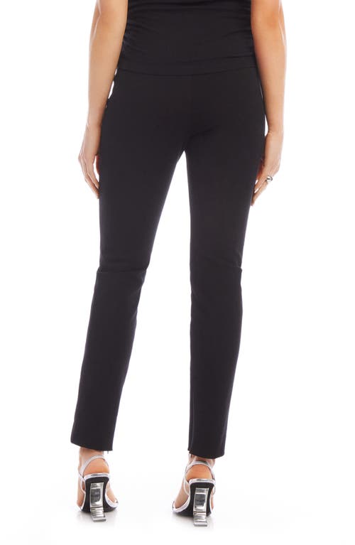 Fifteen Twenty Jane Ankle Zip Twill Slim Straight Leg Pants In Black