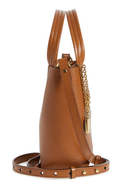 Chloé Spin Mini Tote Bag In Grained Calfskin In 26m Clay Brown