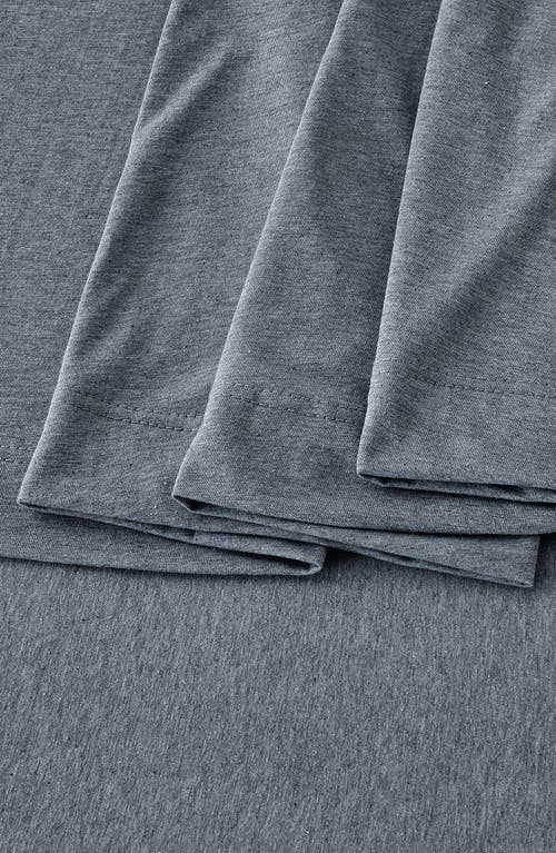 Woven & Weft Jersey Knit Sheet Set In Heathered Denim Blue