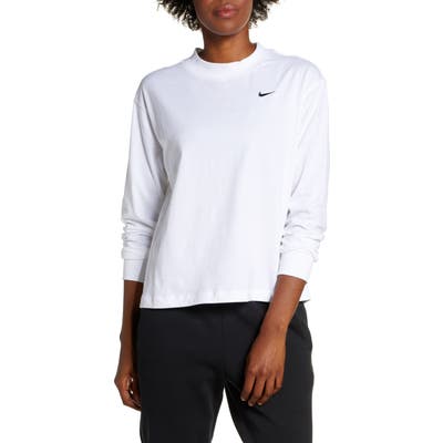 Nike Essential Mock Neck Long Sleeve Tee, White