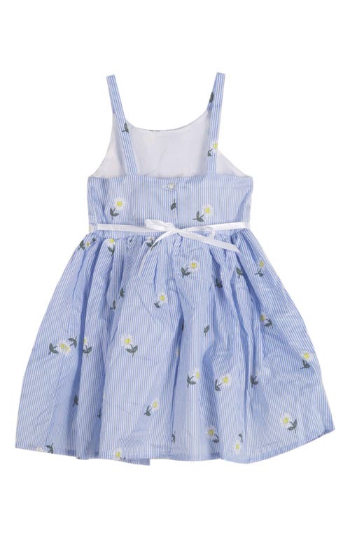 Shop Zunie Kids' Flower Sleeveless Dress In Blue Daisy