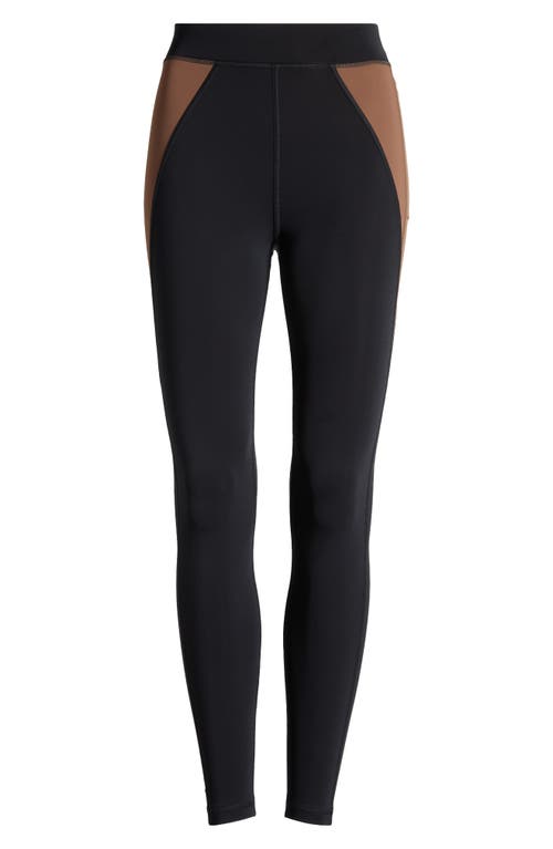 Shop Daughter Lessons Heartbreaker Colorblock Stretch Nylon Leggings In Black