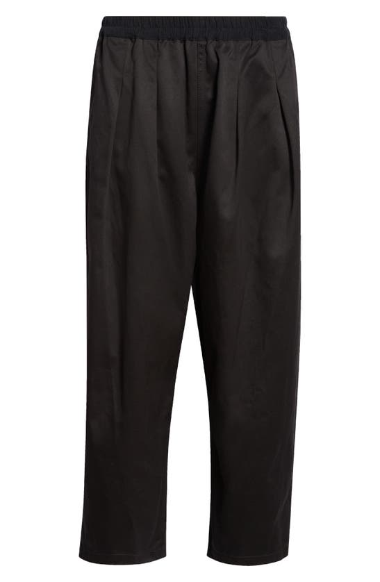 Maison Margiela Cropped Wide-leg Pants With Elastic Waistband In Black