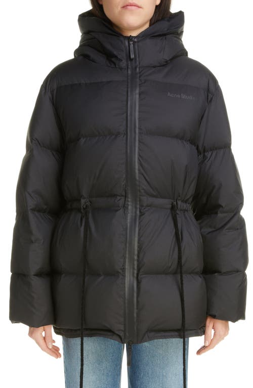 Orsa Recycled Nylon Ripstop Down Puffer Jacket in Black