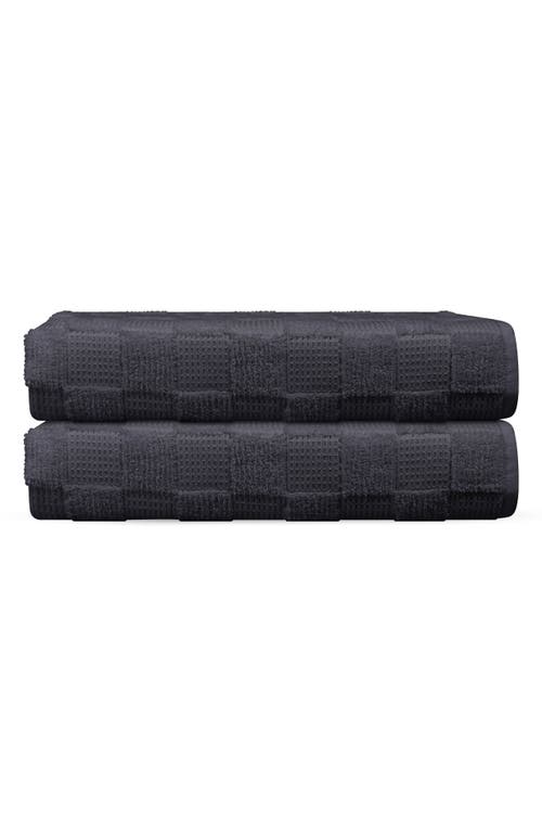 Brooks Brothers Waffle Terry 2-piece Turkish Cotton Bath Mat Set In Anthracite