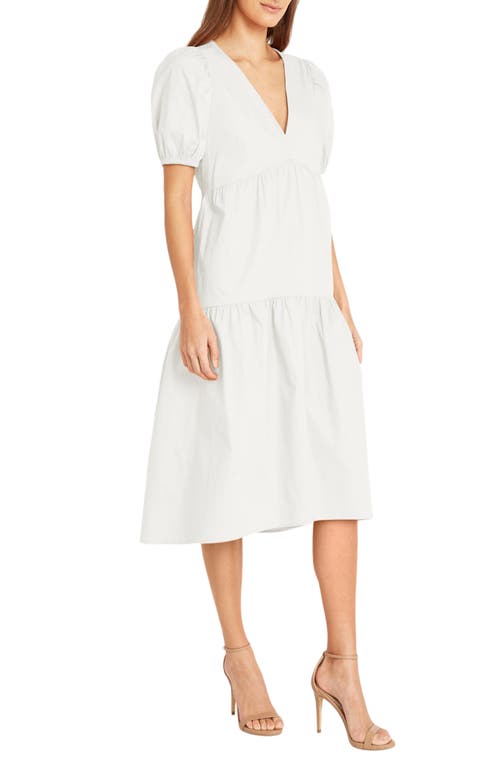 Shop Donna Morgan For Maggy Solid Cotton Midi Dress In White