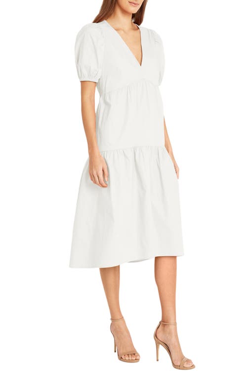 Donna Morgan For Maggy Solid Cotton Midi Dress In White