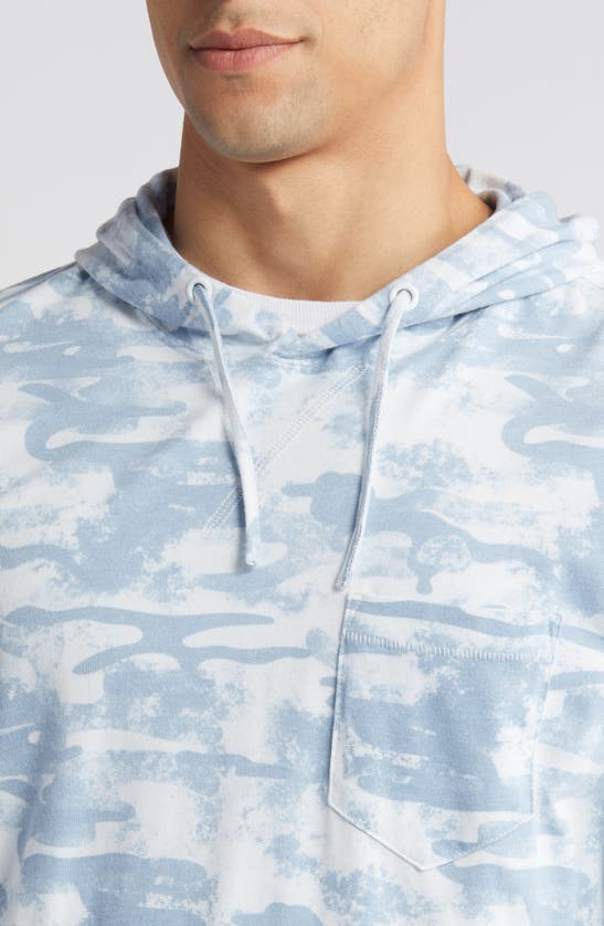 Shop Johnnie-o Isaac Camouflage Cotton & Modal Hoodie In Maliblu