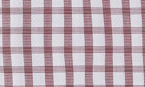 Shop David Donahue Trim Fit Dobby Check Dress Shirt In White/merlot