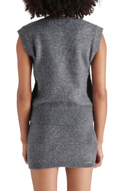 Shop Steve Madden Grayson Button-up Sweater Vest In Charcoal Grey