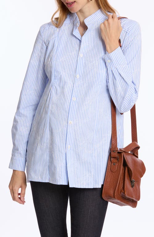 Cache Coeur Camille Maternity And Nursing Shirt In Blue