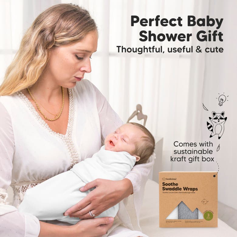 Keababies 3-pack Soothe Swaddle Wraps In Cloud