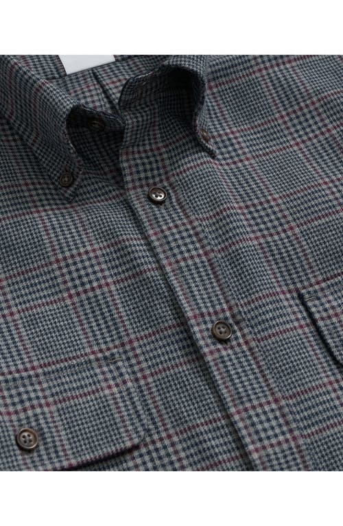 Shop Brooks Brothers Flannel Button-down Shirt In Greyglen