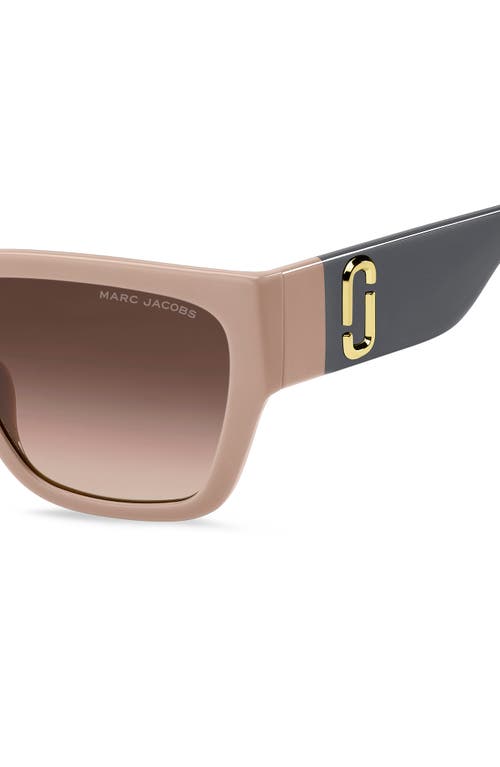 Marc Jacobs 57mm Gradient Square Sunglasses In Beige Grey/brown Gradient