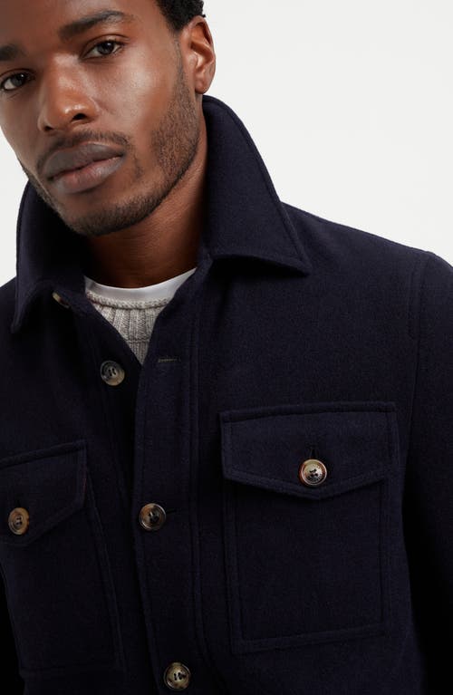 Shop Brunello Cucinelli Overshirt In Navy Blue