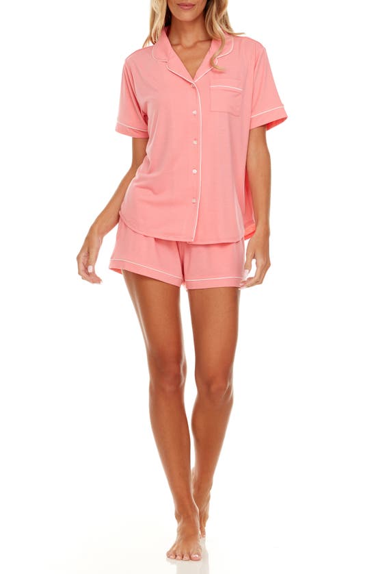 Flora By Flora Nikrooz Annie Shirt & Shorts 2-piece Pajama Set In Melon