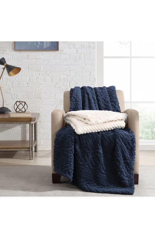 Nautica Declan Sherpa Reversible Throw Blanket In Beige