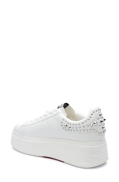 Shop Ash Moby Studs Platform Sneaker In White/white