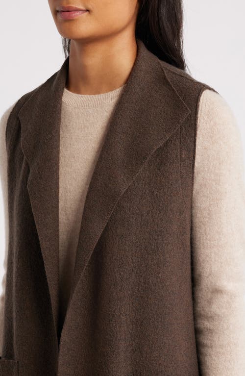 Shop Eileen Fisher Longline Wool Vest In Wren