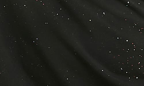 Nina Leonard Glitter Faux Wrap Dress In Black Multi