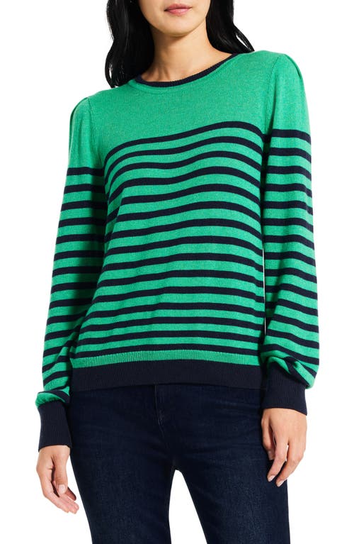 NIC+ZOE Stripe Sweater Green Multi at Nordstrom,