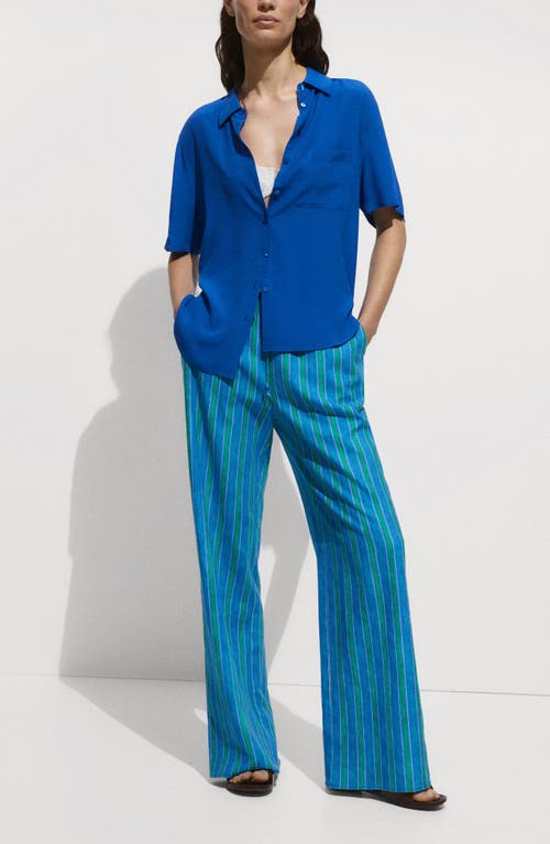 MANGO MANGO MORAIMA DRAWSTRING LINEN BLEND PANTS 