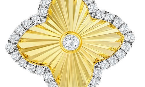 Shop Simona Cubic Zirconia Flower Drop Huggie Hoop Earrings In Two-tone