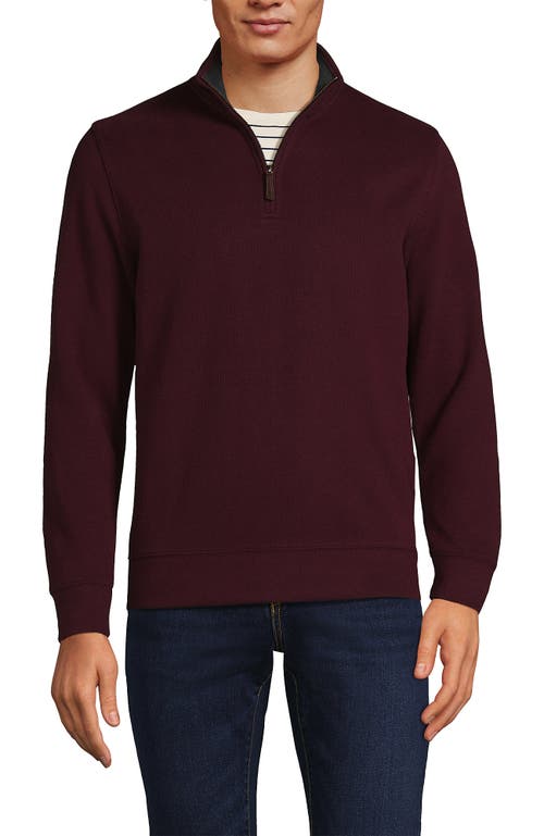 Shop Lands' End Bedford Rib Quarter Zip Sweater In Royal Burgundy