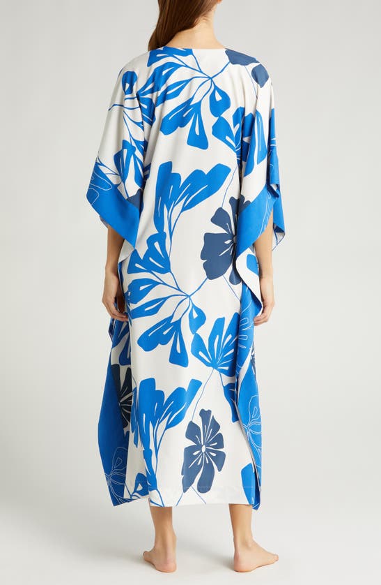 Shop Natori Palma Midi Nightgown In Blue