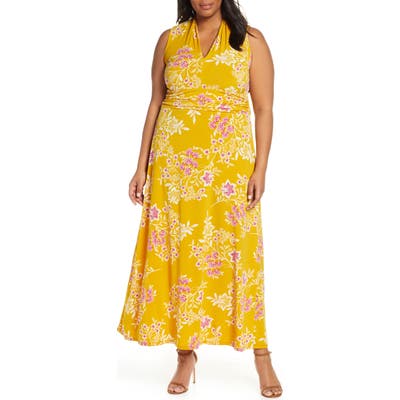 Plus Size Vince Camuto Floral Getaway Maxi Dress, Yellow