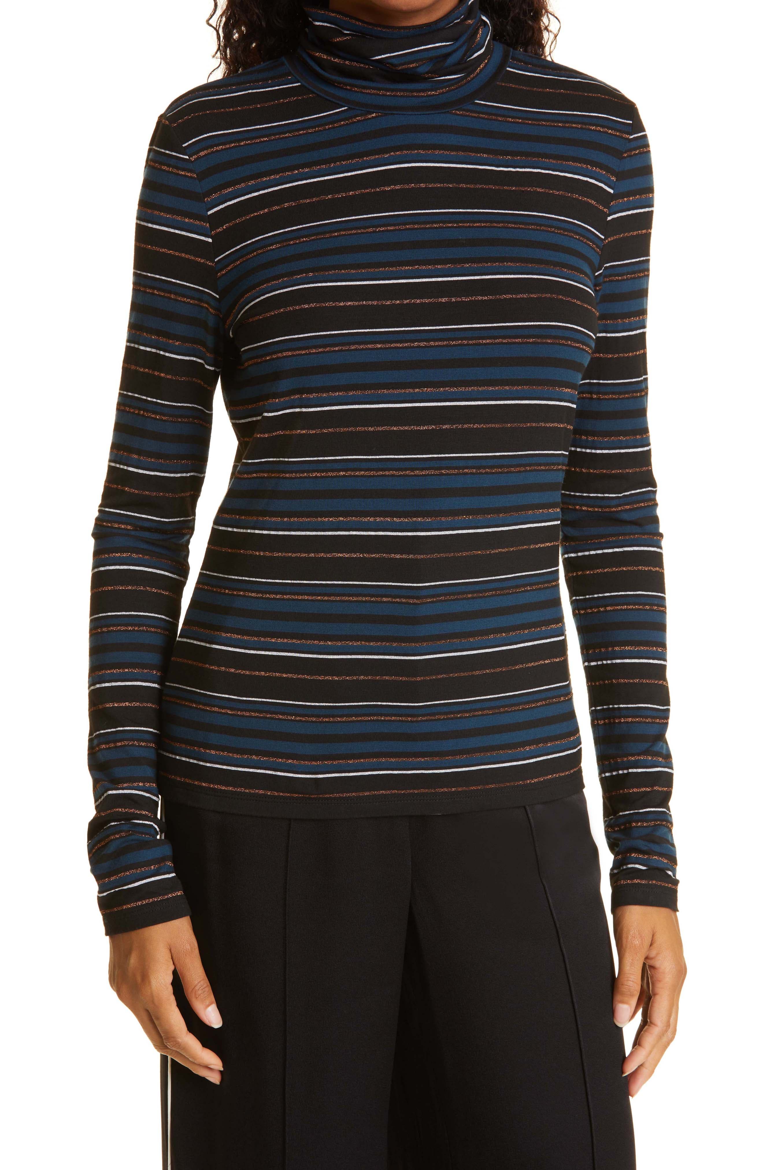 veronica beard striped turtleneck
