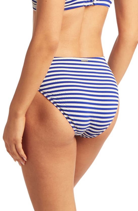 Shop Sea Level Capri Mid Rise Bikini Bottoms In Royal