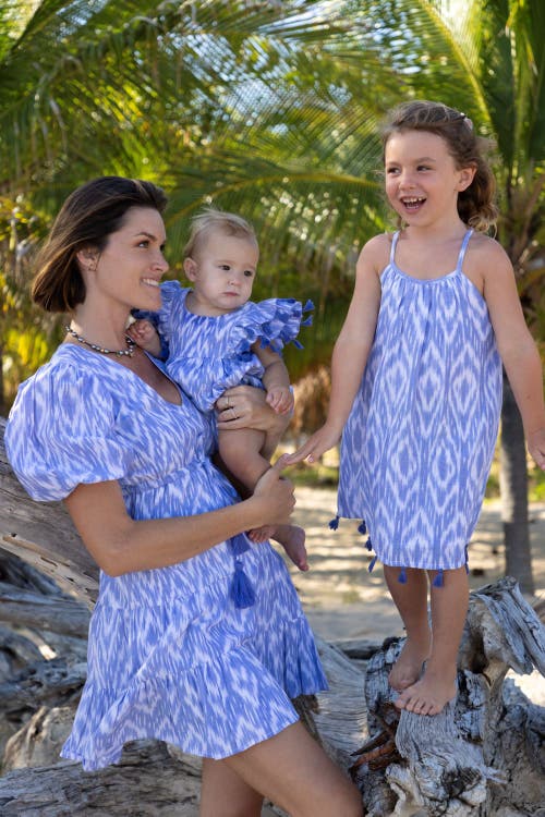 Mer St. Barth Anna Romper In Blue Ikat