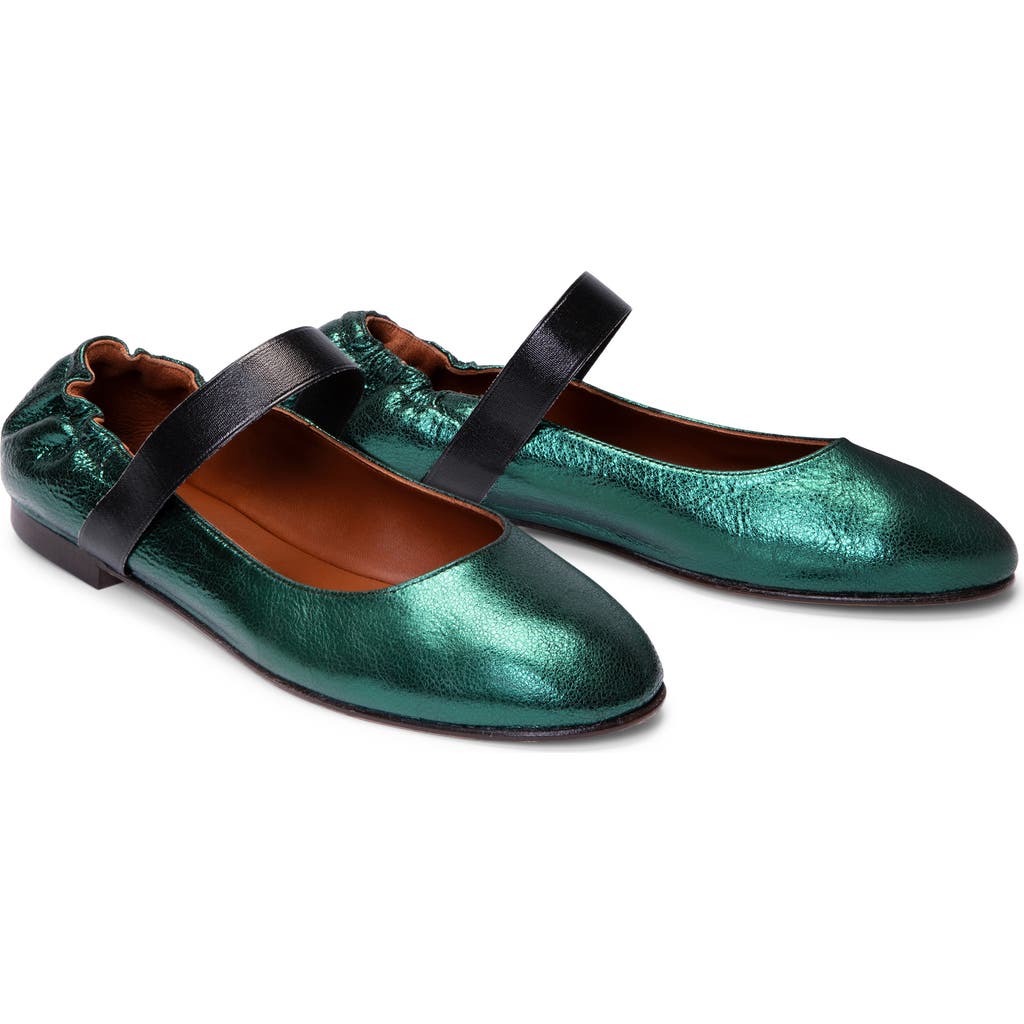 Penelope Chilvers Rock And Roll Mary Jane Flat In Emerald