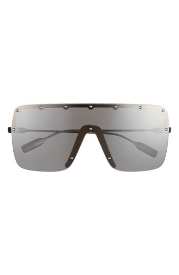 Gucci 99mm Shield Sunglasses In Gray
