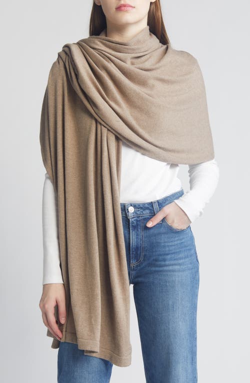 Nordstrom Transitional Knit Travel Wrap in Tan Desert Heather at Nordstrom