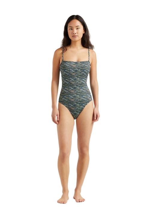 Shop Vilebrequin Pearl Jersey Bustier One-piece Swimsuit In Noir