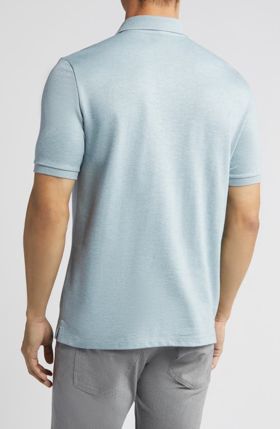 Shop Robert Barakett Maslany Herringbone Polo In Soft Teal