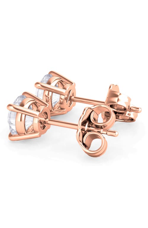 Shop Hautecarat Round Lab Created Diamond Stud Earrings In 5.00 Ctw Rose Gold