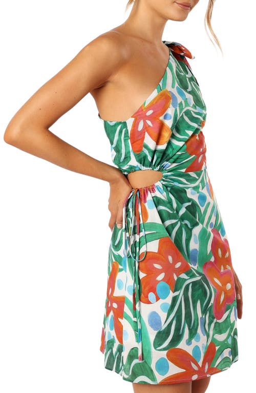 Petal And Pup Petal & Pup Arwan Floral Cutout One-shoulder Minidress In Multi
