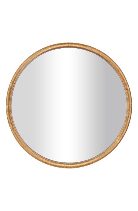Vivian Lune Home Textured Circle Wall Mirror In Brown