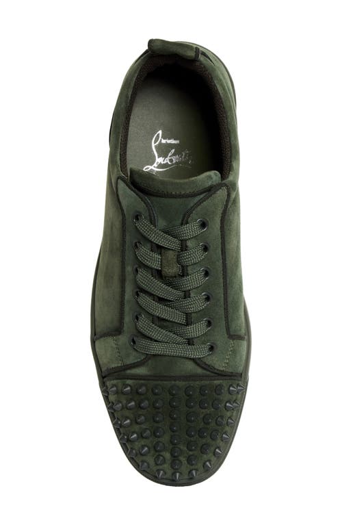 Shop Christian Louboutin Louis Junior Spikes Orlato Suede Sneaker In Tennessee/tennessee